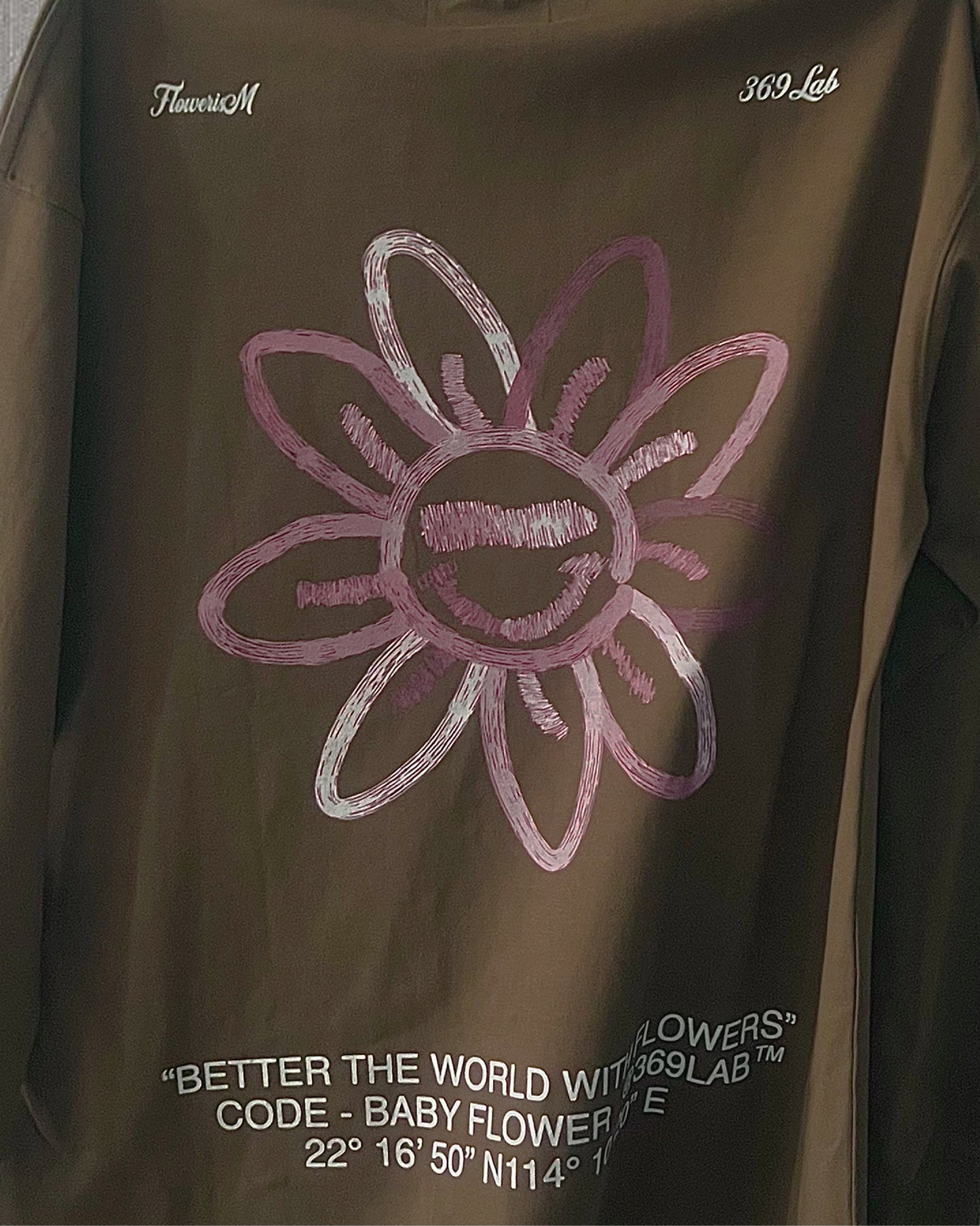 BRUSH BABY FLOWER LONG SLEEVES TEE (THICK COTTON)