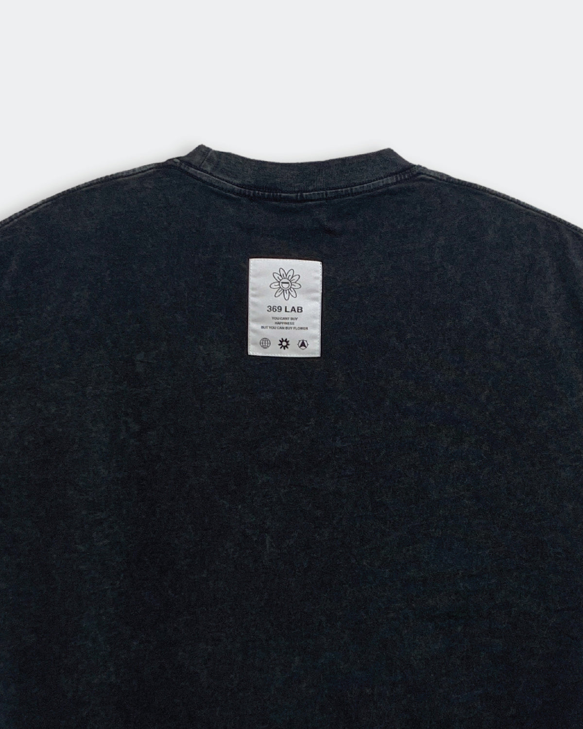 3D Baby Flower Embroidery Black Tee 369Lab