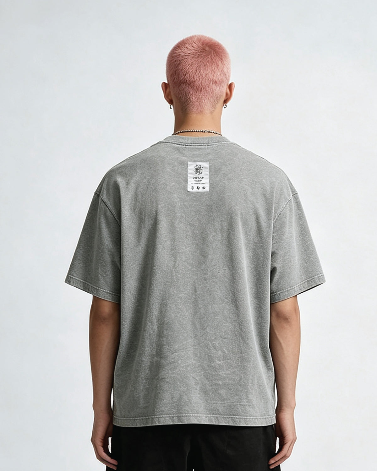3D Baby Flower Embroidery Grey Tee 369Lab
