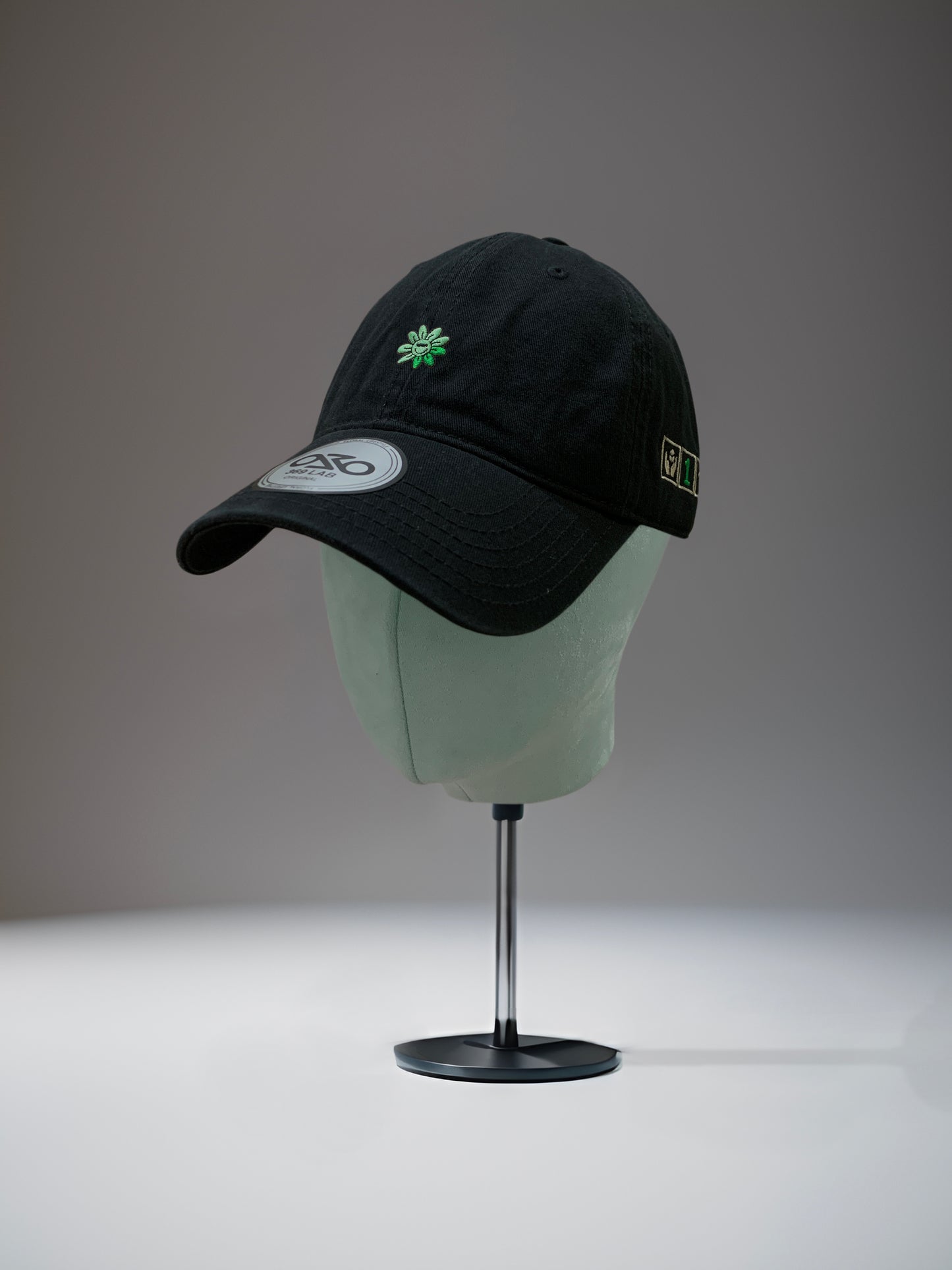 369Lab Mini Baby Flower Embroidery Cap (Black)