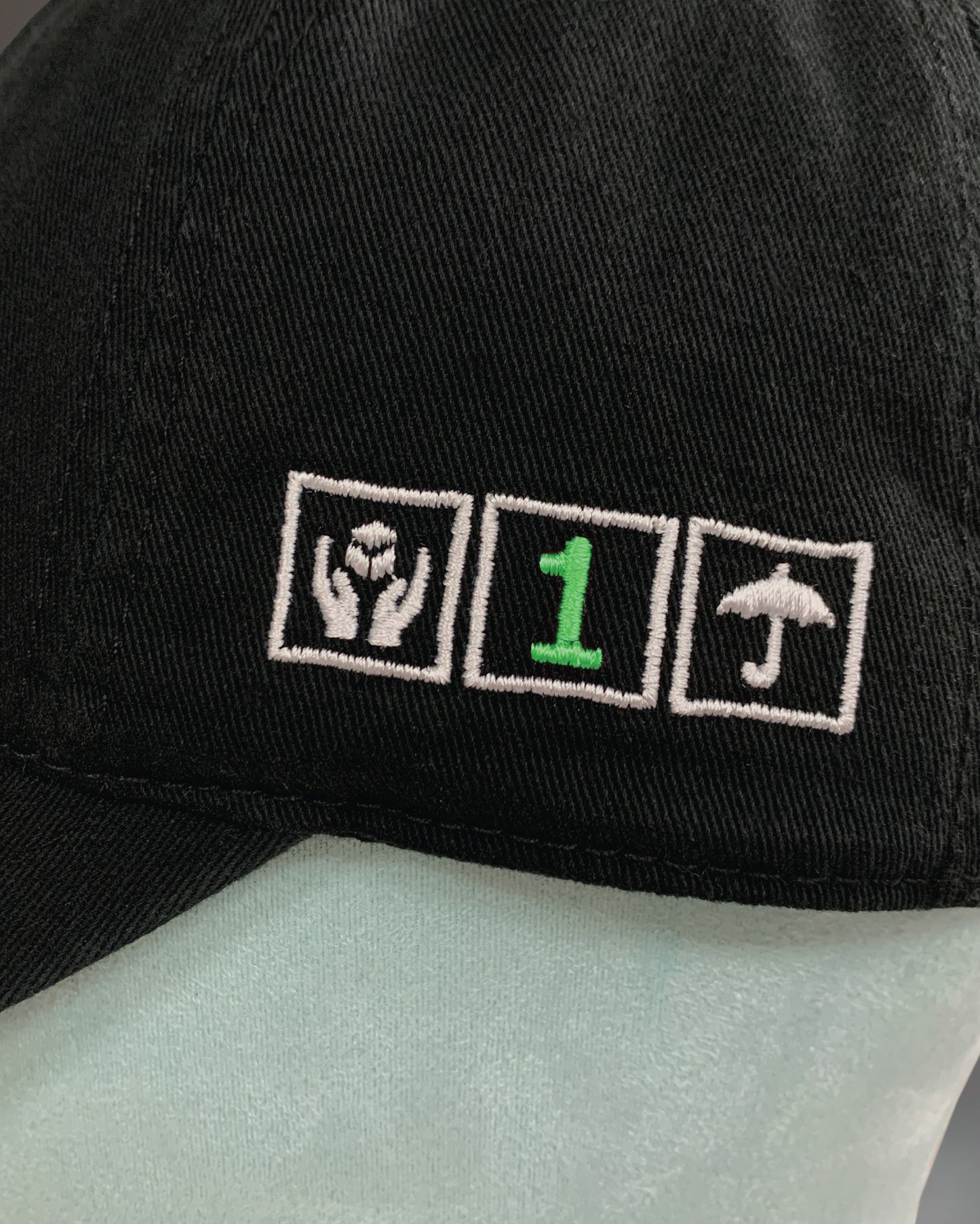 369Lab Mini Baby Flower Embroidery Cap (Black)