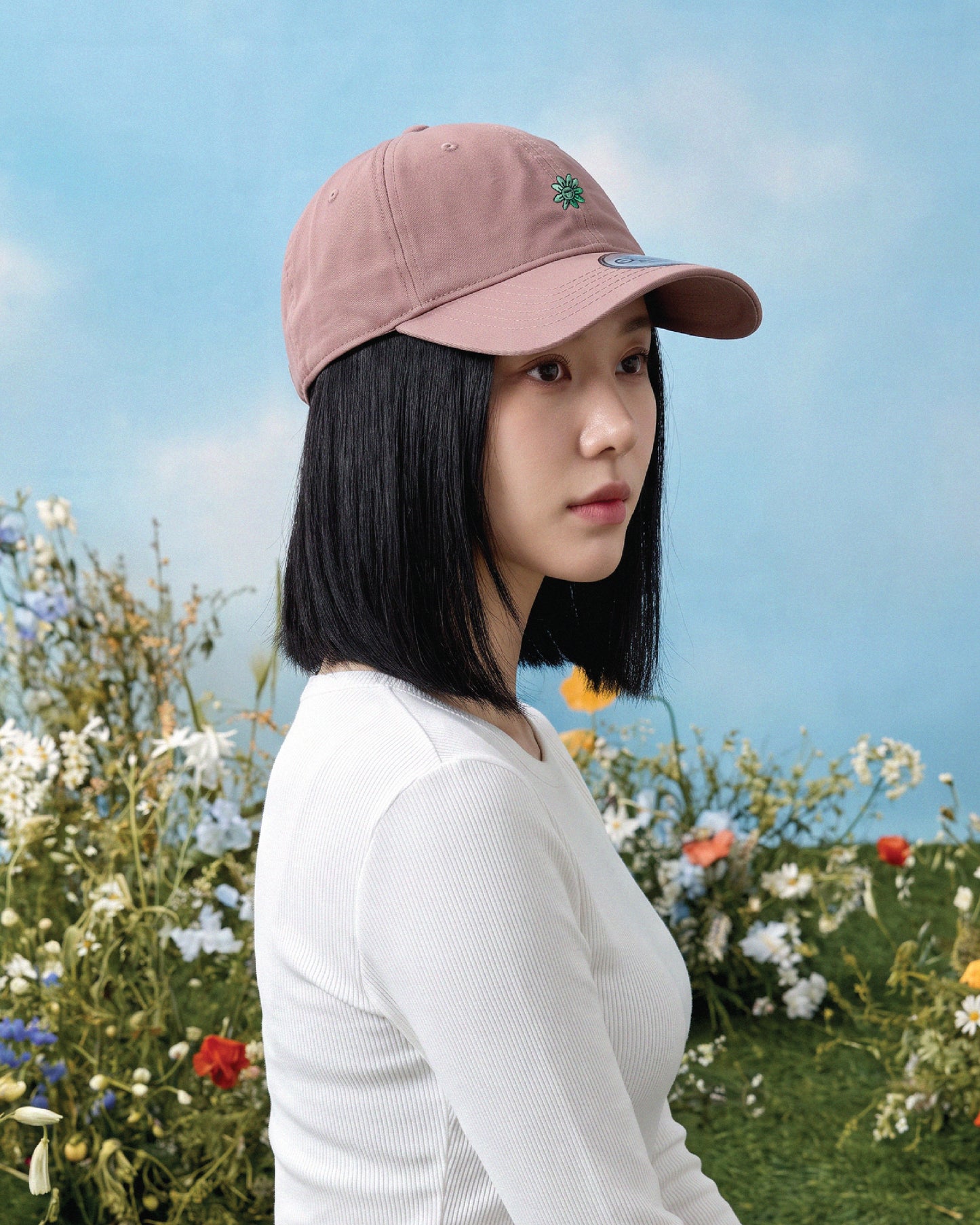 369Lab Mini Baby Flower Embroidery Cap (Pink)