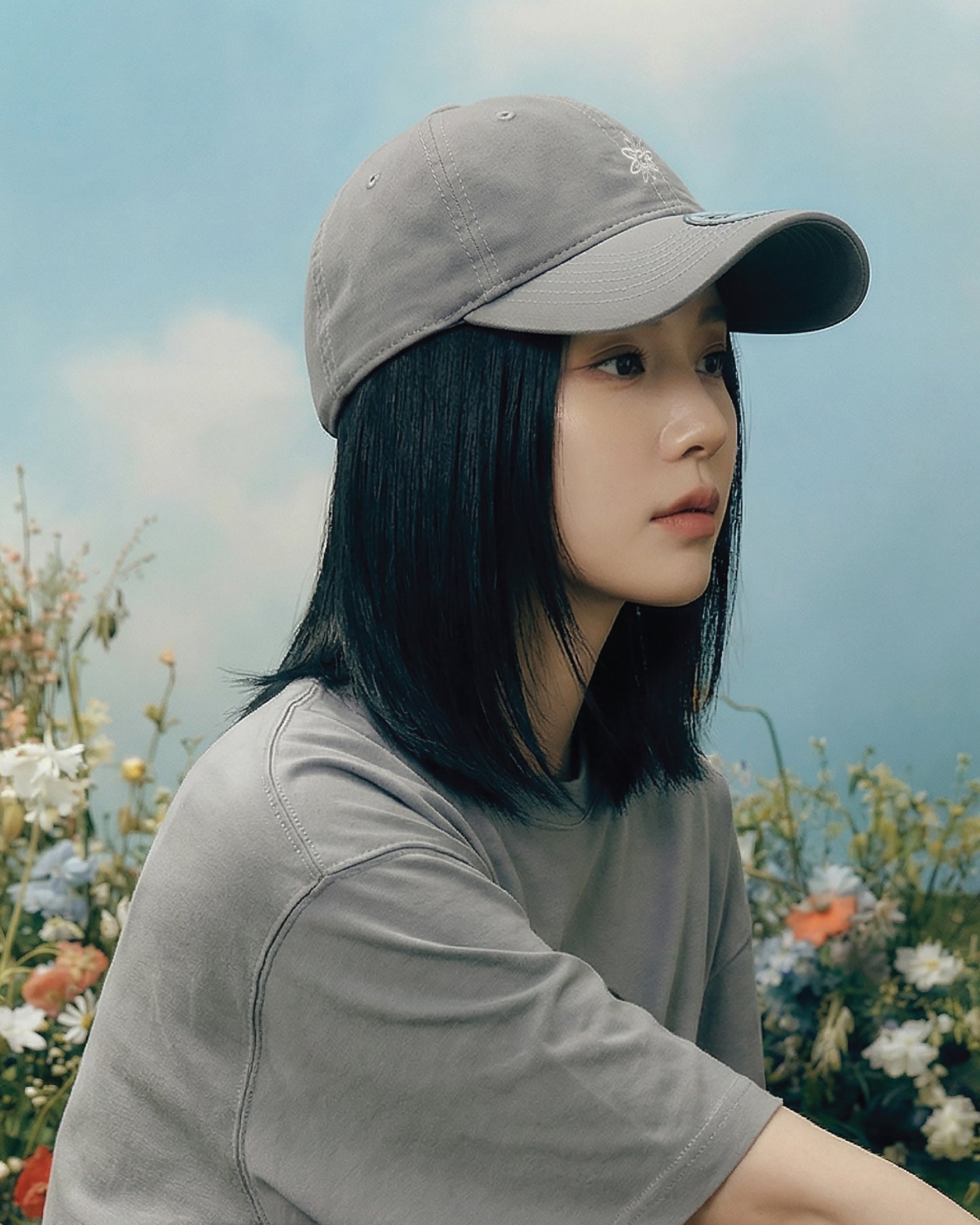 369Lab Mono Baby Flower Cap (GREY)
