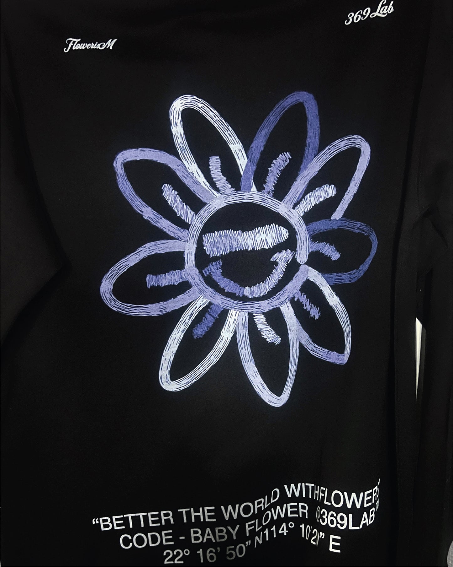 BRUSH BABY FLOWER LONG SLEEVES TEE (THICK COTTON)