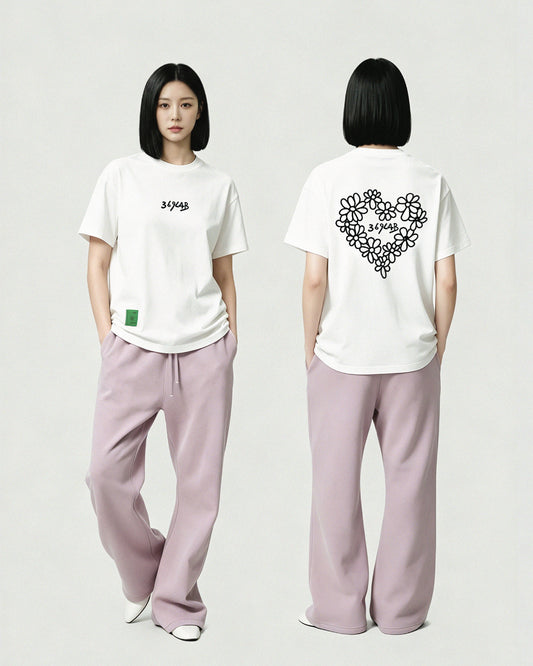 Flower Heart White Tee 369Lab