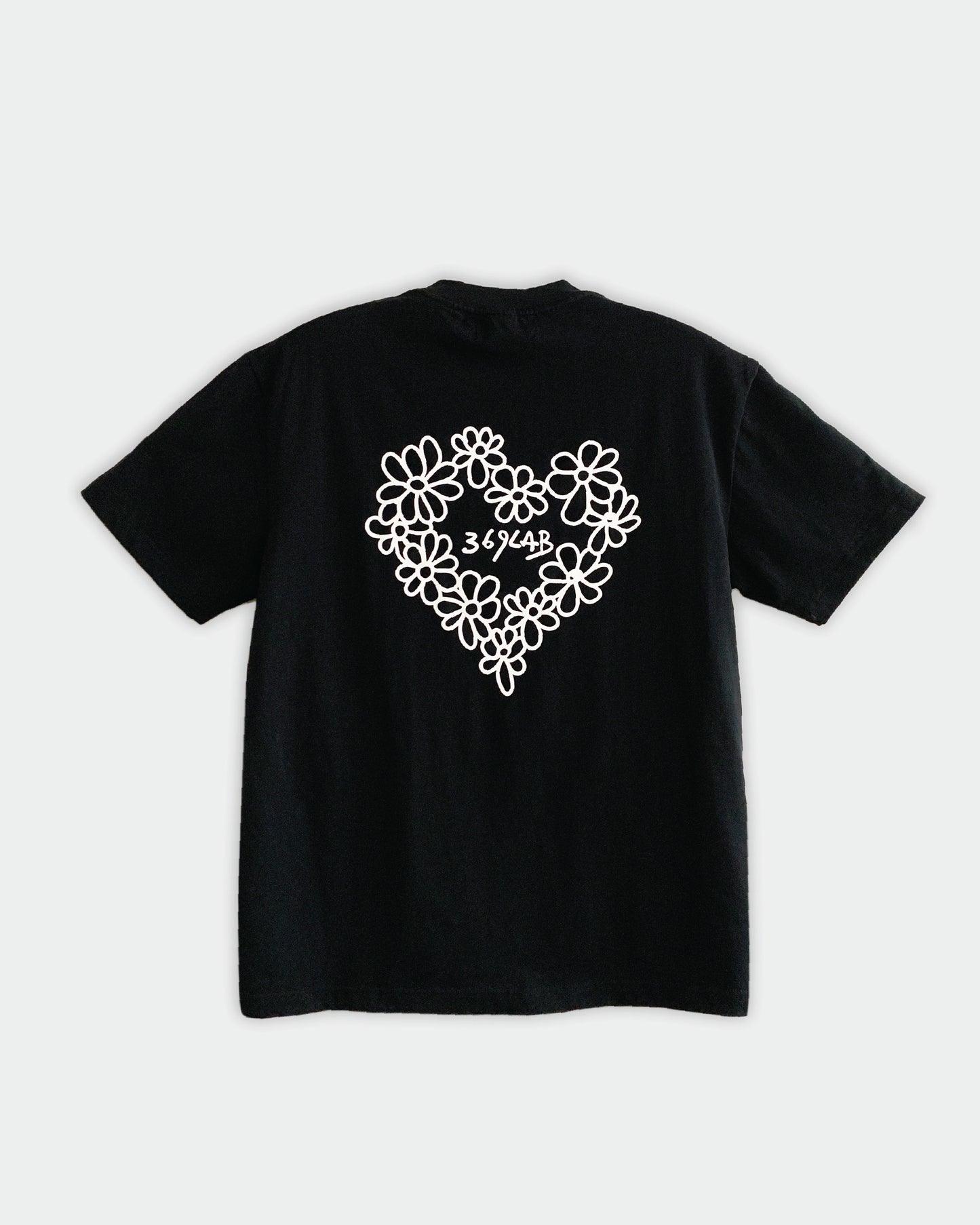 Flower Heart Black Tee 369Lab