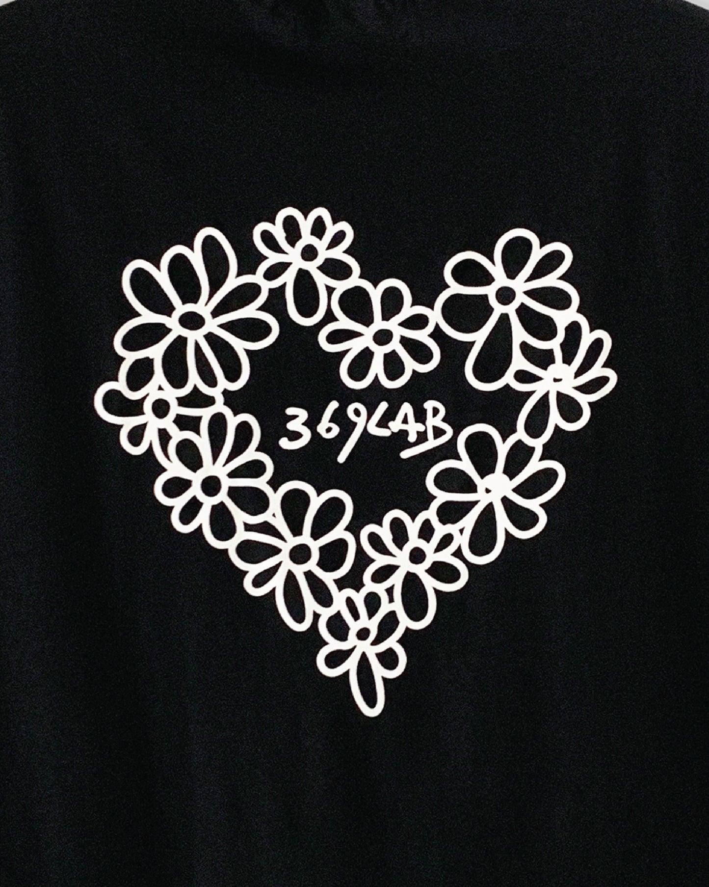 Flower Heart Black Tee 369Lab
