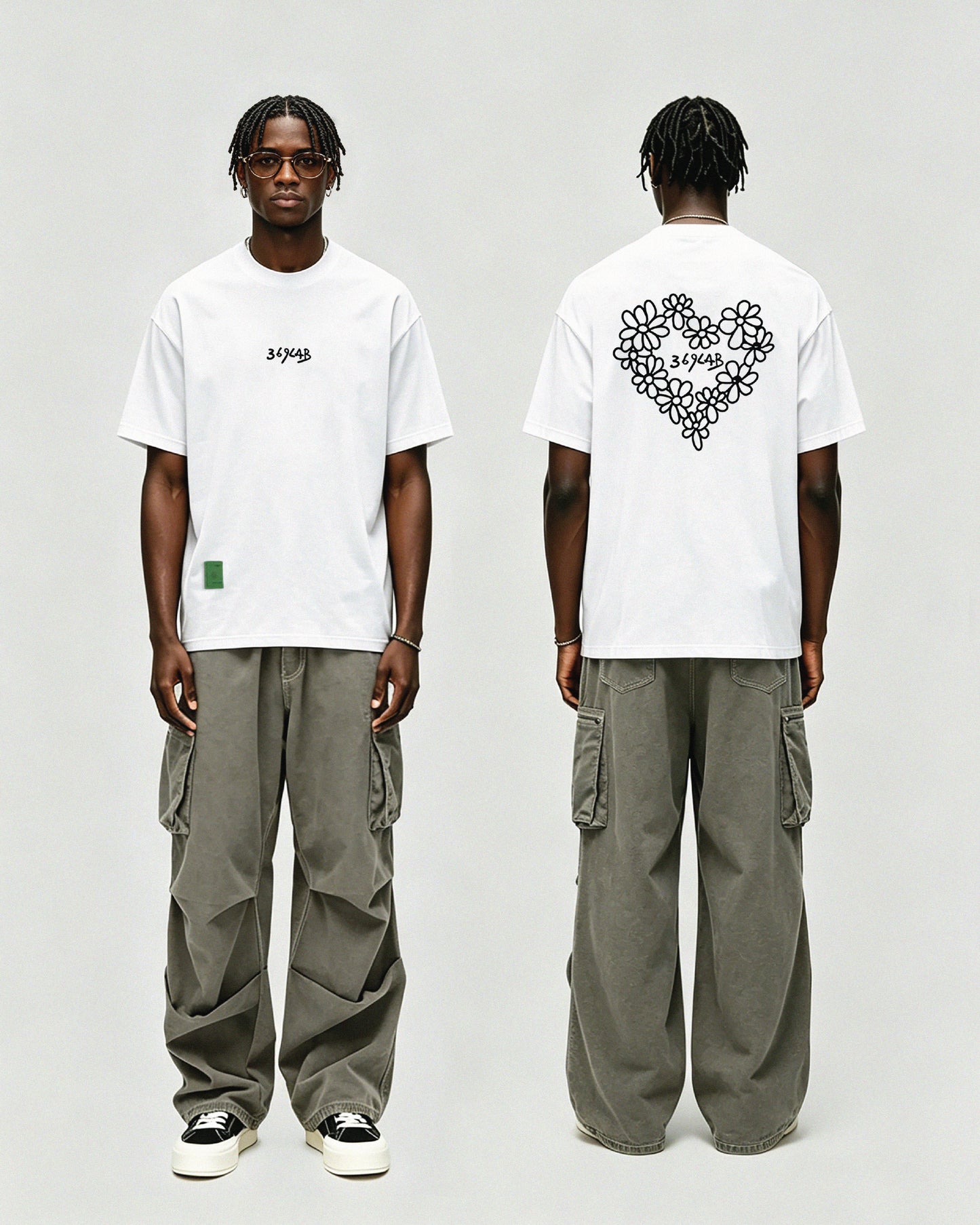 Flower Heart White Tee 369Lab