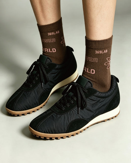 All Over Pattern Socks (Coffee)
