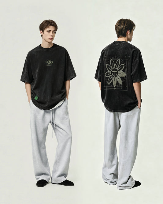 Sketch Baby Flower Black Tee 369Lab