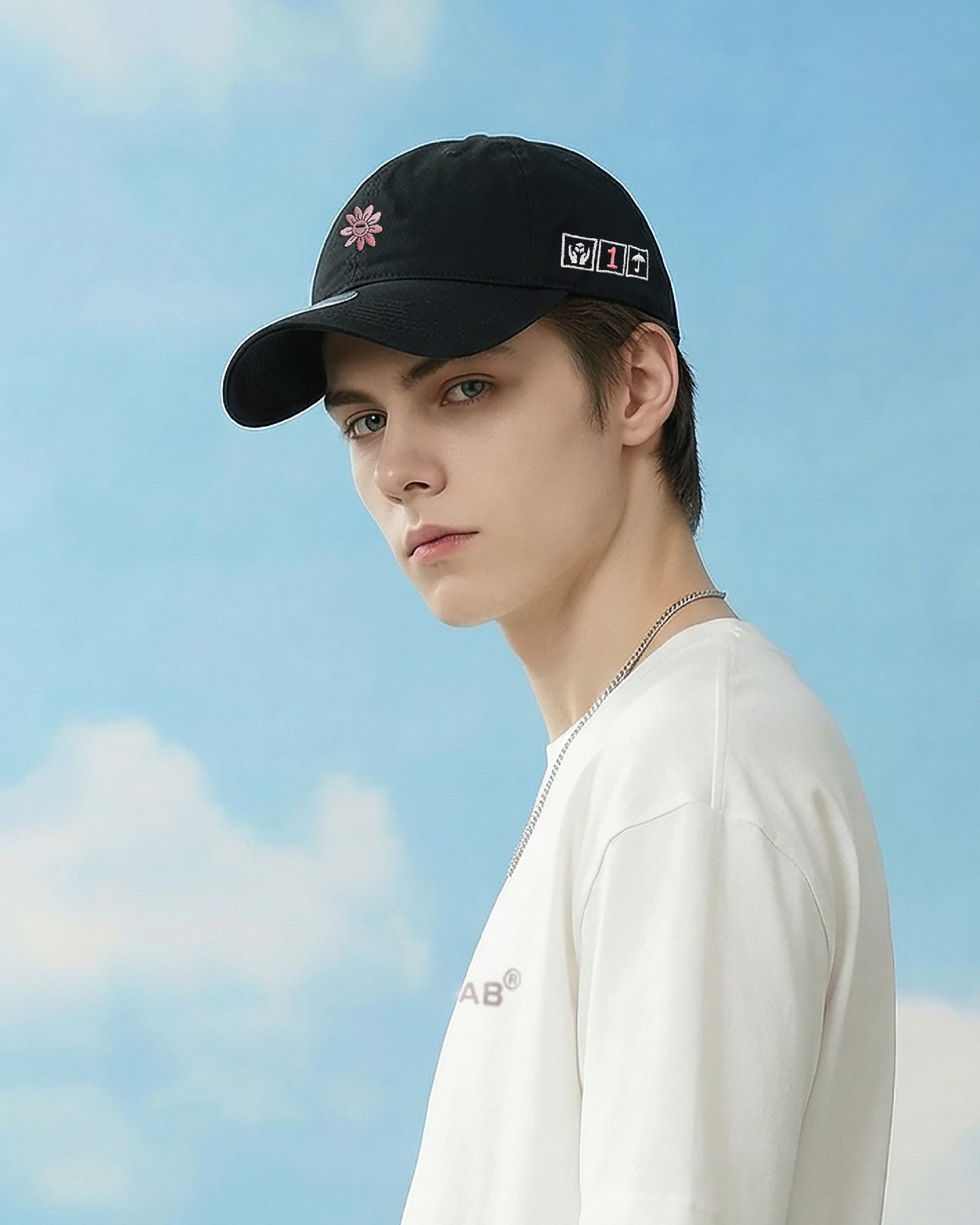 Pink Baby Flower Cap (BLACK)