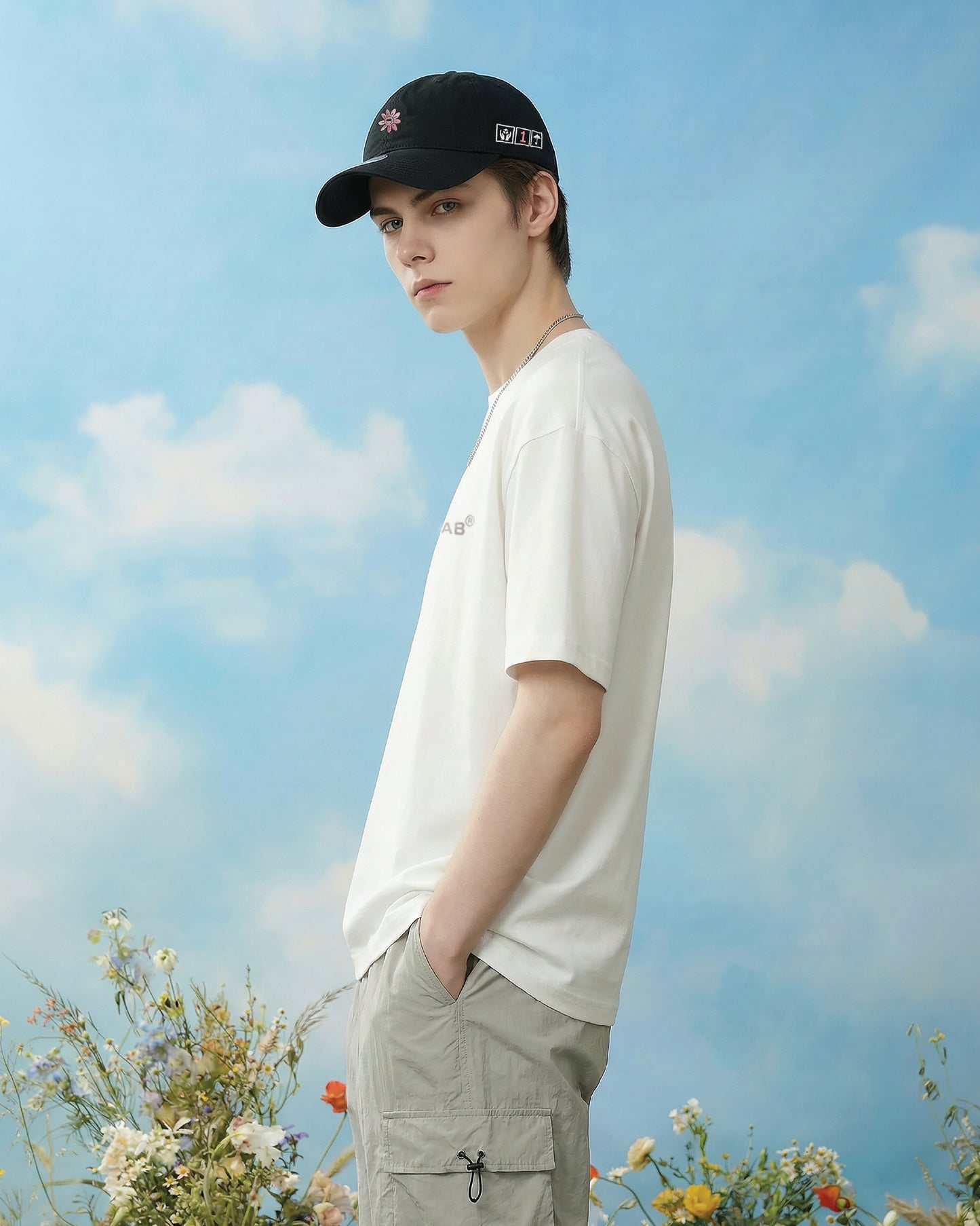 Pink Baby Flower Cap (BLACK)