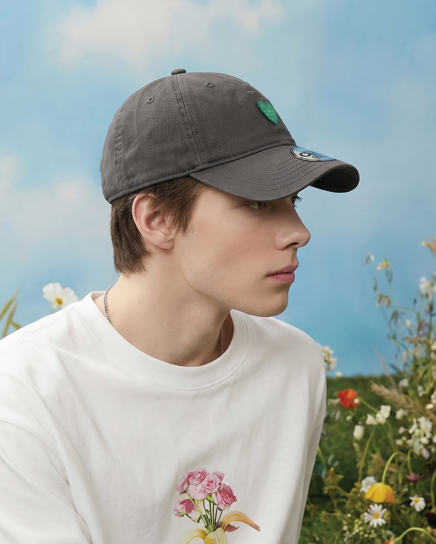 369Lab Heart Embroidery Cap (DARK GREY)