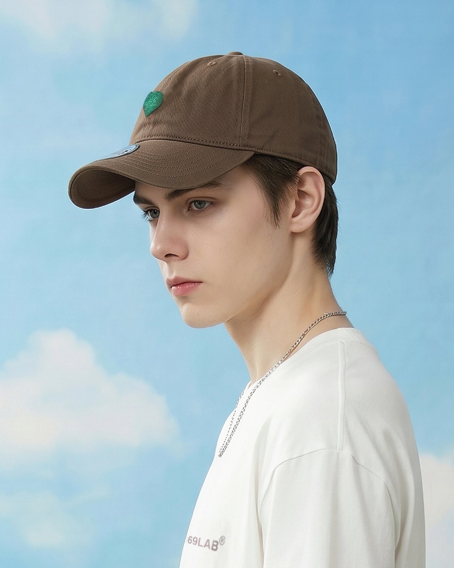 369Lab Heart Embroidery Cap (COFFEE)