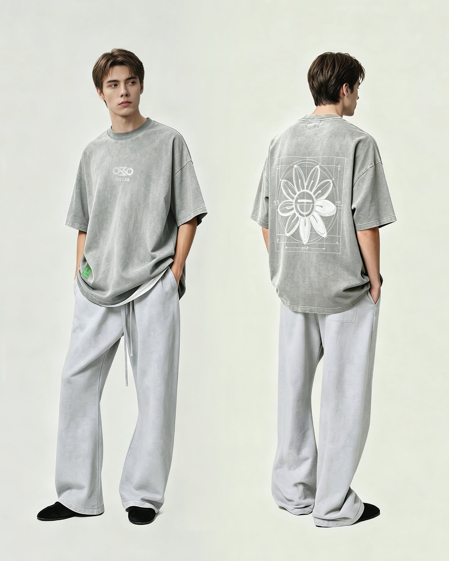 Sketch Baby Flower Grey Tee 369Lab