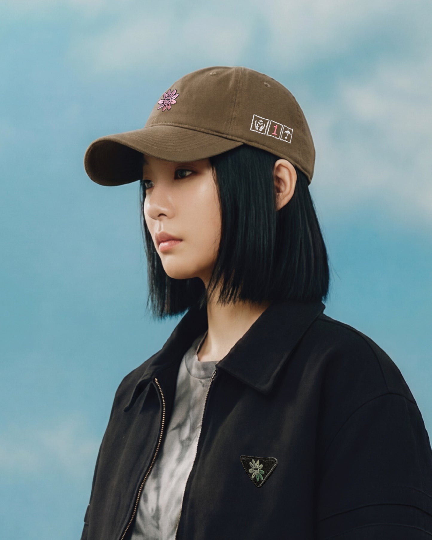 Pink Baby Flower Cap (COFFEE)