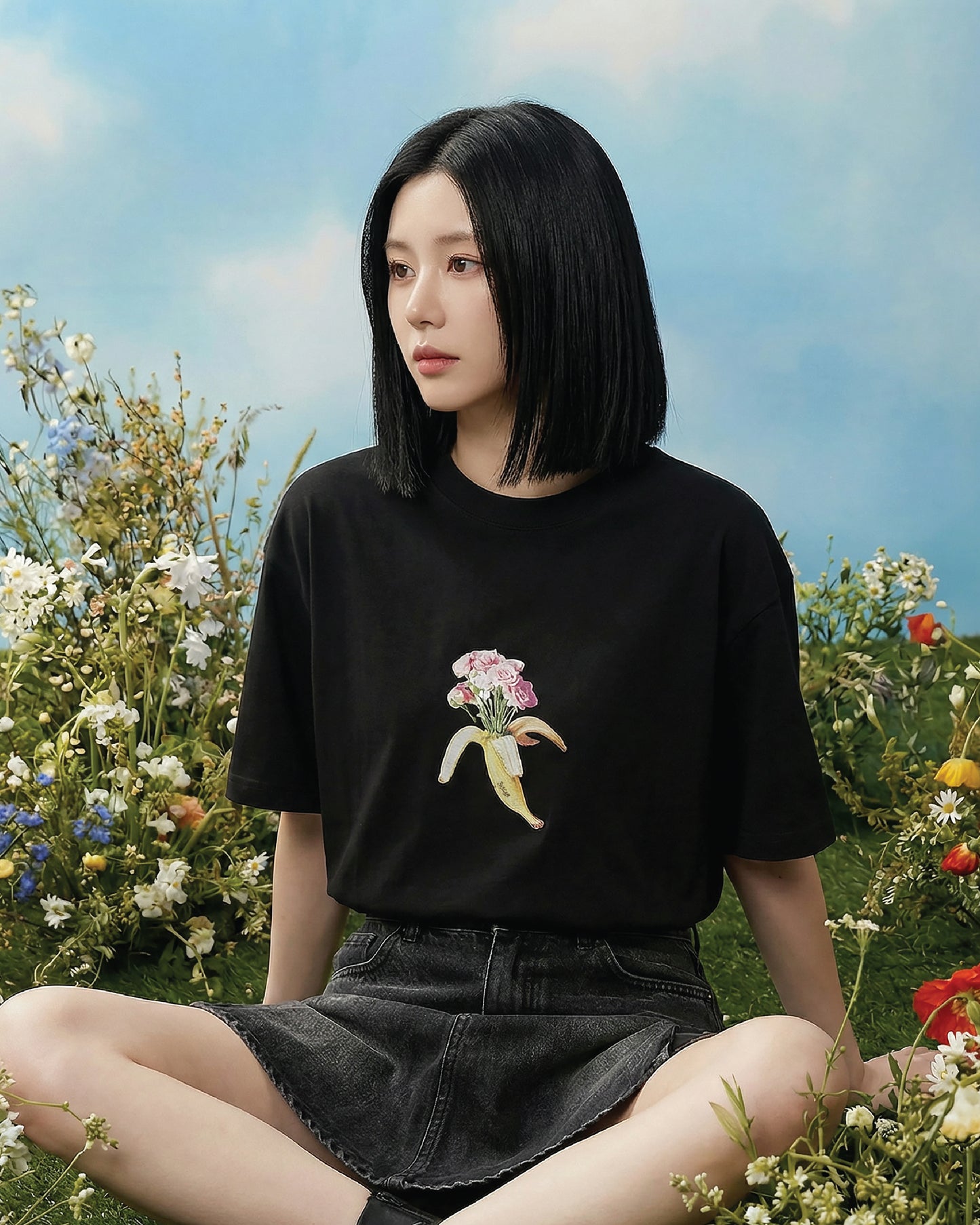 Banana Flower Tee (Black)