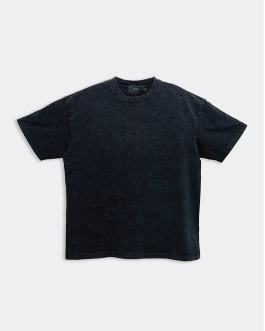 3D Baby Flower Embroidery Black Tee 369Lab
