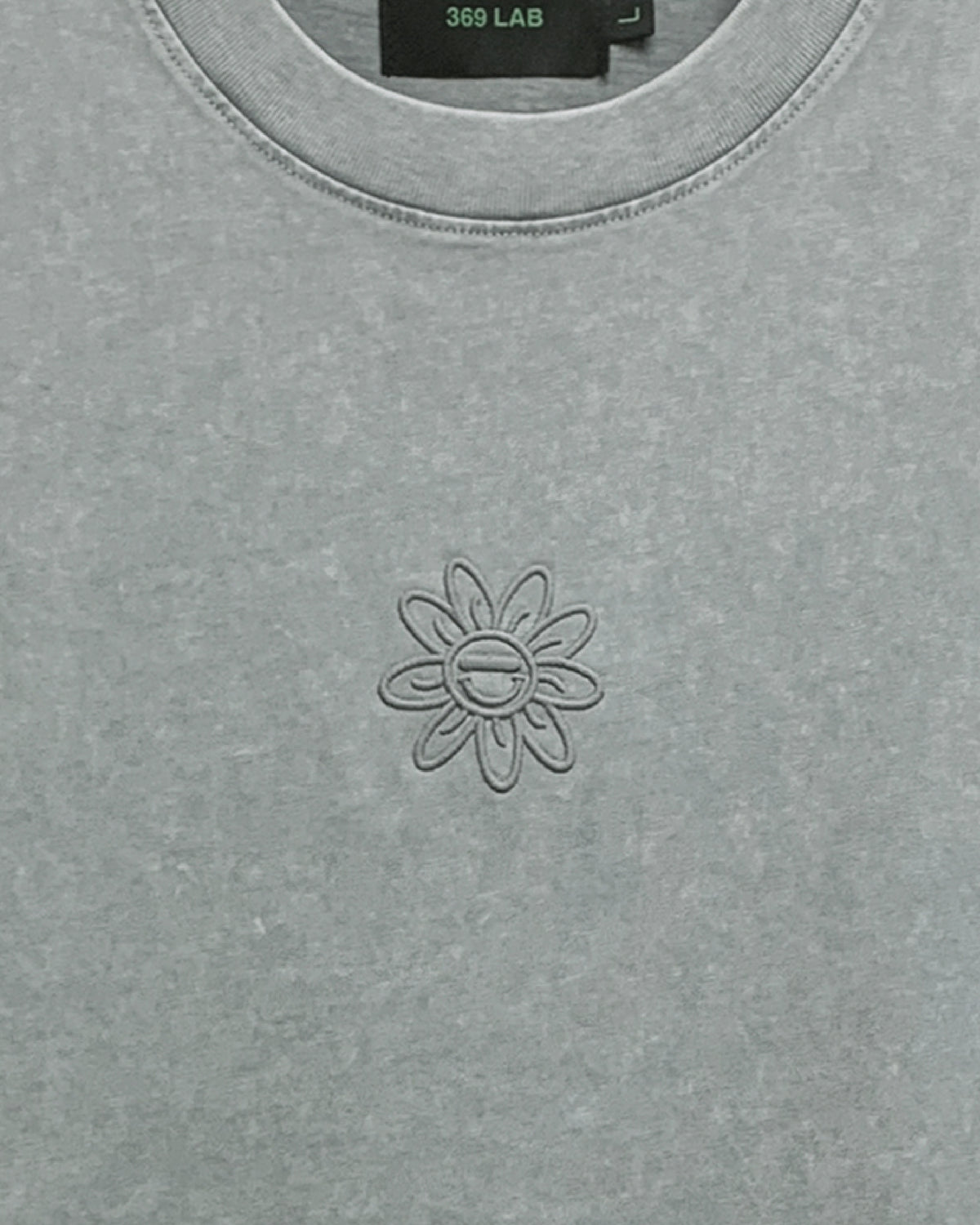 3D Baby Flower Embroidery Grey Tee 369Lab