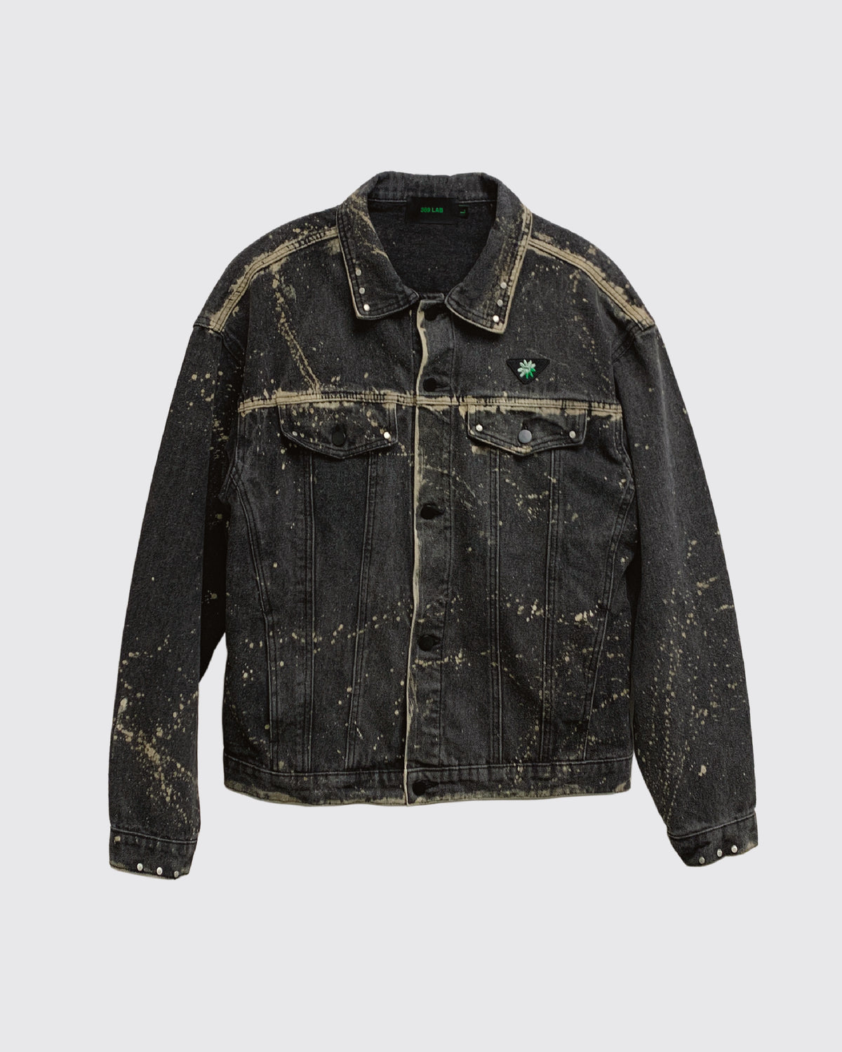 Splashed/ Studs Oversized Denim Jacket 369Lab