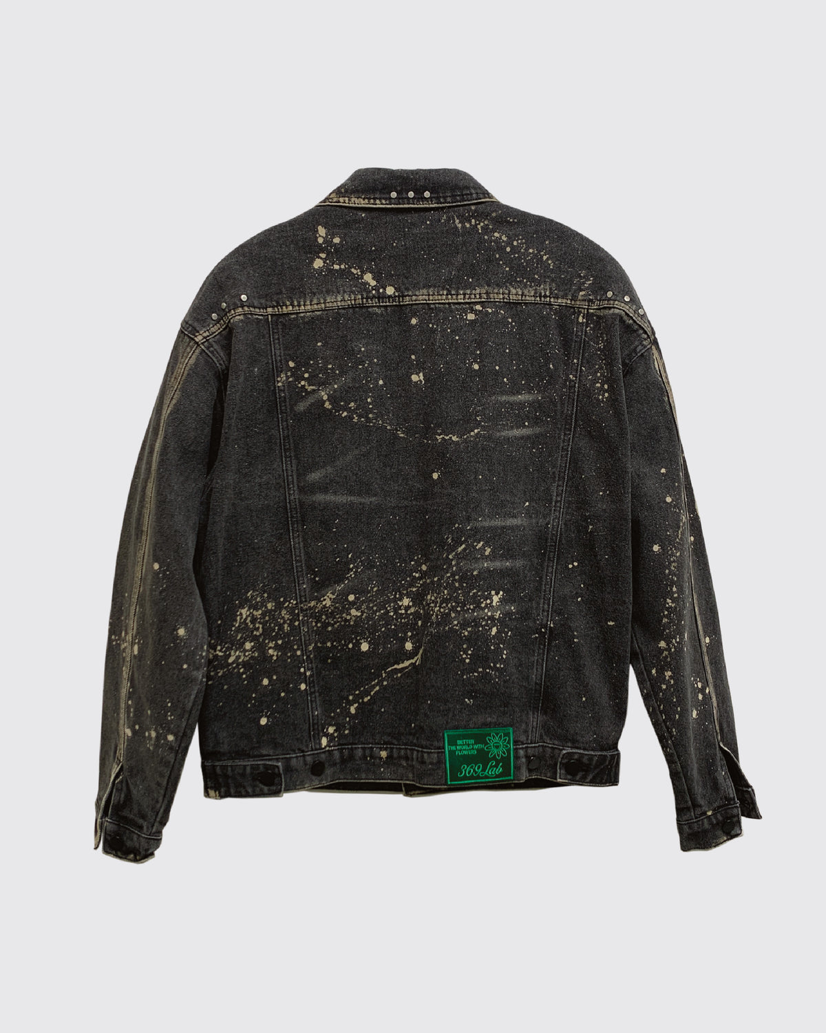 Splashed/ Studs Oversized Denim Jacket 369Lab
