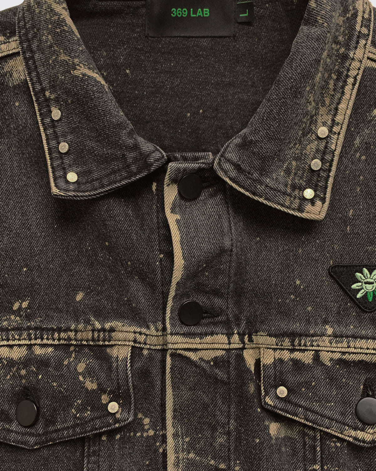 Splashed/ Studs Oversized Denim Jacket 369Lab