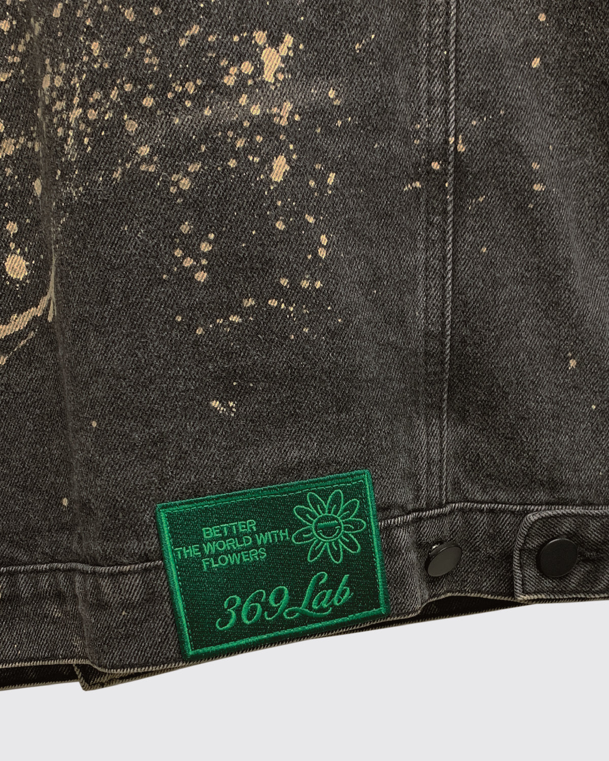 Splashed/ Studs Oversized Denim Jacket 369Lab